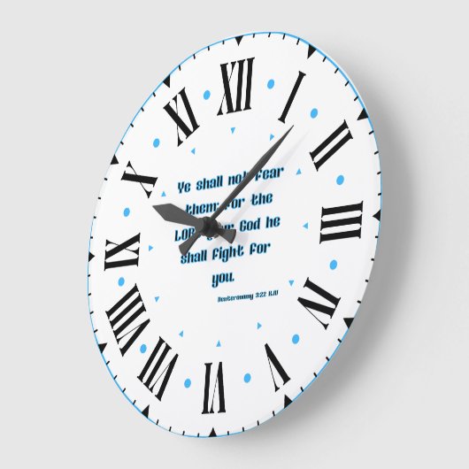 申命記3:22 KJV聖書Verse IIローマ数字 ラージ壁時計 (傾斜)