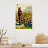 申命記6:1-9愛と神に従うポスター ポスター (キッチン)