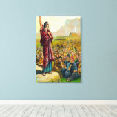 申命記6:1-9愛と神のキャンバスに従う キャンバスプリント (インサイチュ (ウッドフロア))