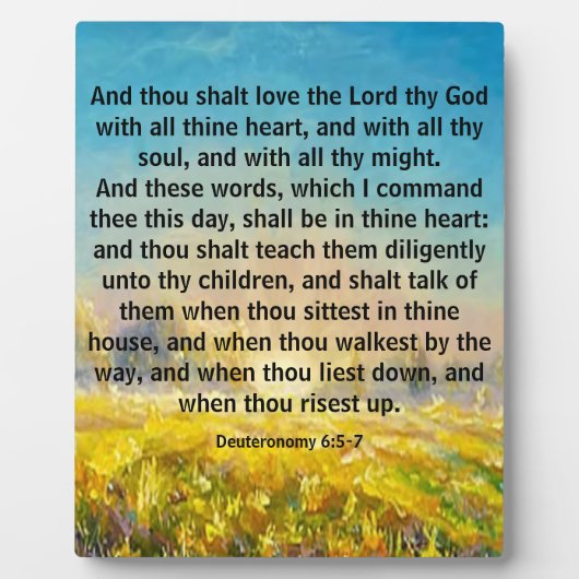 申命記6:5-7 フォトプラーク (正面)