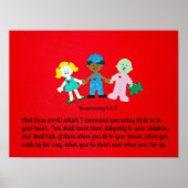 申命記6:6-7そして私が命じるこれらの言葉 ポスター (正面)