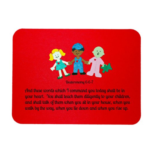 申命記6:6-7そして私が命じるこれらの言葉 マグネット (横)