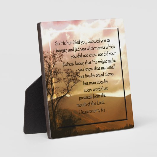 申命記8:3 フォトプラーク (正面)