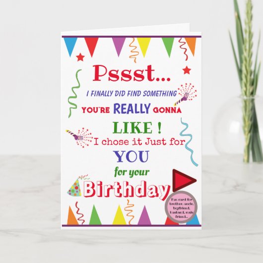 男おもしろいいけなの叔父の兄弟カード カード (正面)