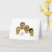 男おもしろいがファンを打つ カード (黄色い花)