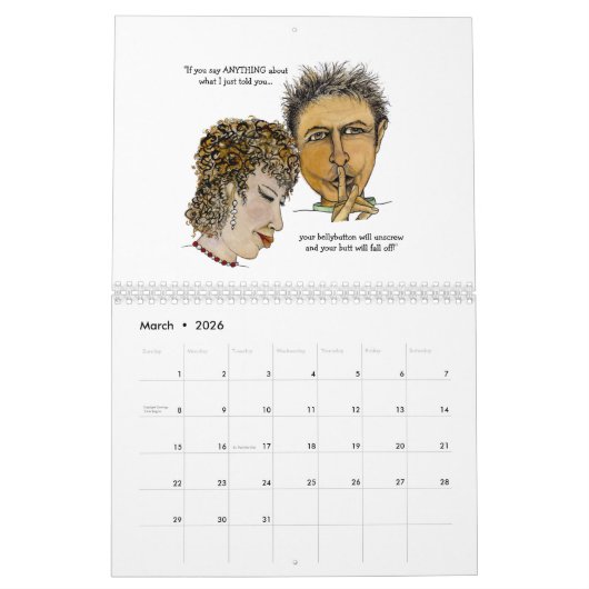 男おもしろいとギャル カレンダー (3月 2026)