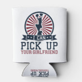 男おもしろいのチアリーダー私が彼女を迎え上げる 缶クーラー (裏面)