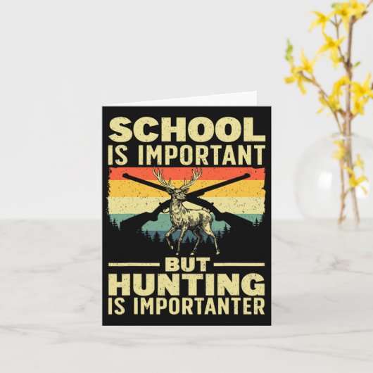 男おもしろいの子のための狩りアート鹿ハンターワイルドルフ カード (黄色い花)