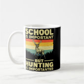 男おもしろいの子のための狩りアート鹿ハンターワイルドルフ コーヒーマグカップ (左)