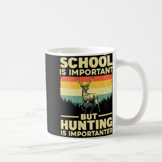 男おもしろいの子のための狩りアート鹿ハンターワイルドルフ コーヒーマグカップ (右)