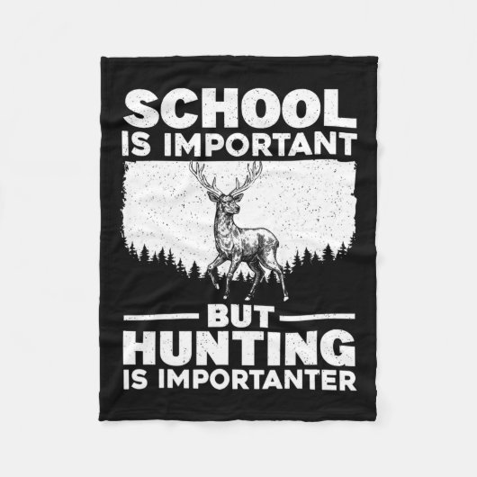 男おもしろいの子のための狩りアート鹿ハンターワイルドルフ フリースブランケット (正面)