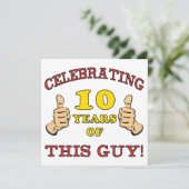 男おもしろいの子のための10誕生日 カード (スタンド正面)