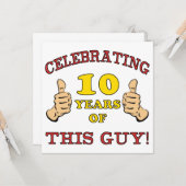 男おもしろいの子のための10誕生日 カード (正面/裏面インサイチュ)