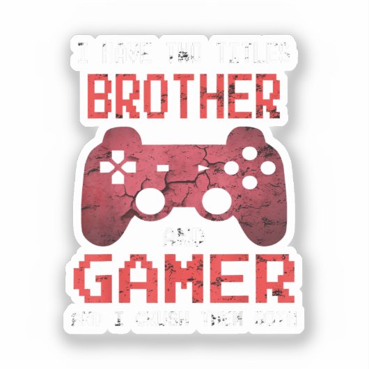 男おもしろいの子のブラザーのためのゲーマーヴィンテージビデオゲーム シール (正面)