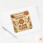 男おもしろいの洞窟あなたの名カスタム前 スクエアシール (封筒)