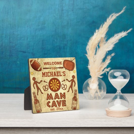 男おもしろいの洞窟あなたの名カスタム前 フォトプラーク (インサイチュ)