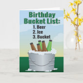 男おもしろいの誕生日カード – Beer bucket list カード (黄色い花)