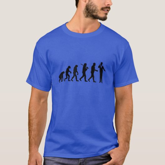 男おもしろいの進化 – 歌唱歌手 Tシャツ (正面)