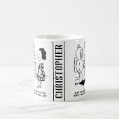 男おもしろいの金魚が乗っ食べ物を与えたダイバー漫画 コーヒーマグカップ (中央)