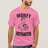 男おもしろいのTシャツ、MONEY意欲を起こ Tシャツ (正面)