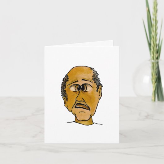 男おもしろいは疑問に思鳩か彫像について カード (正面)