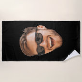 男おもしろいパーソナライズされた子写真 ビーチタオル (正面)