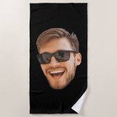 男おもしろいパーソナライズされた子写真 ビーチタオル (正面)