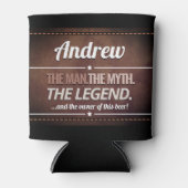 男おもしろいパーソナライズされた、神話、伝説 缶クーラー (正面)