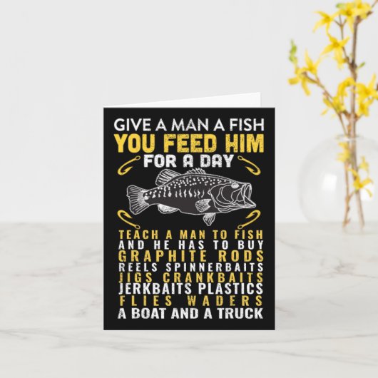 男おもしろい与えA魚の漁師引用文魚釣りロー カード (黄色い花)