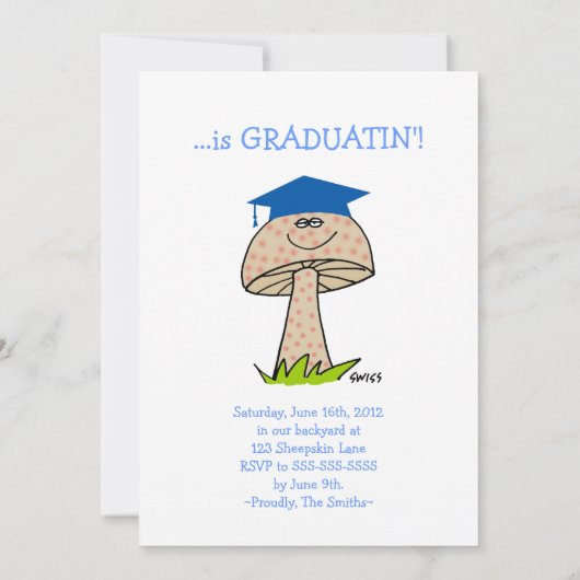 男おもしろい人漫画の卒業会 招待状 (裏面)