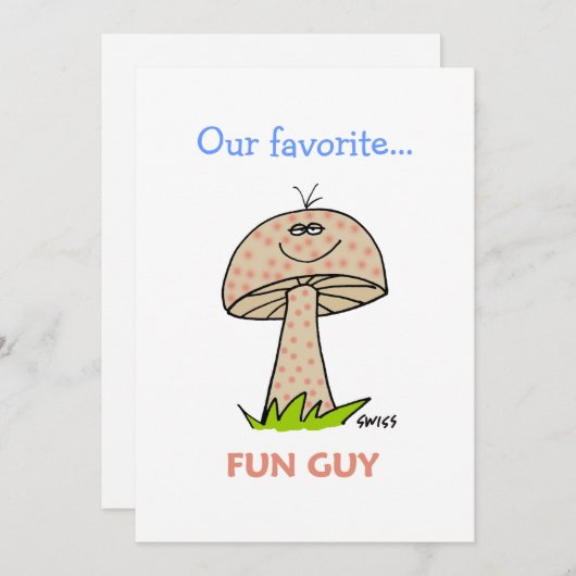 男おもしろい人漫画の卒業会 招待状 (正面/裏面)