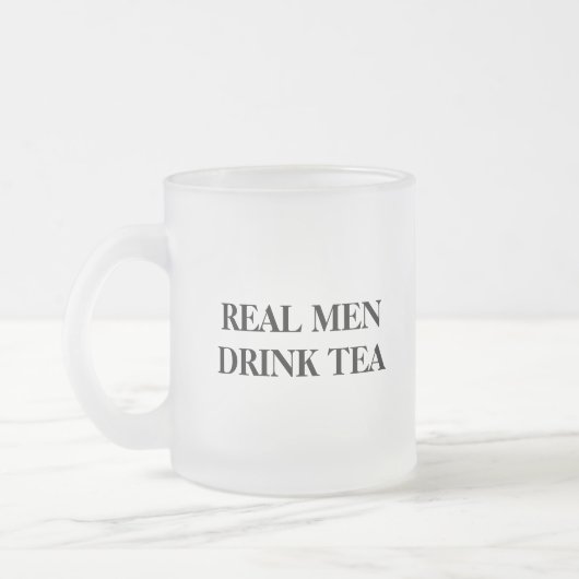 男おもしろい人用ガラス製マグ | 実在茶 フロストグラスマグカップ (左)