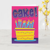 男おもしろい女の誕生日カード – CAKE! カード (黄色い花)