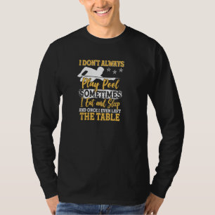 男おもしろい子と男のビリヤードのためのプール恋人グラフィック Tシャツ