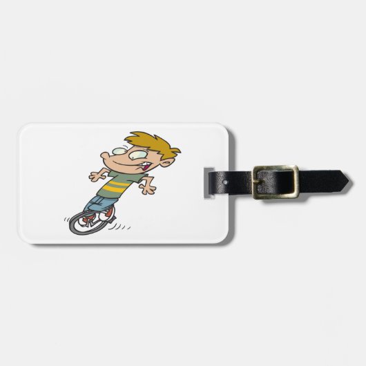 男おもしろい子乗用一輪車 ラゲッジタグ (正面横)