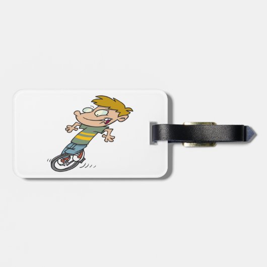 男おもしろい子乗用一輪車 ラゲッジタグ (裏面横)