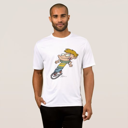 男おもしろい子乗用一輪車 Tシャツ (正面フル)