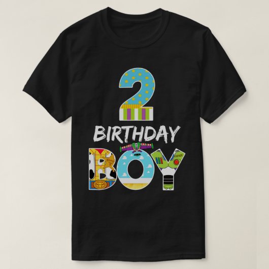 男おもしろい子向けトイ2回目の誕生日ストーリーBday Gift Tシャツ (デザイン正面)