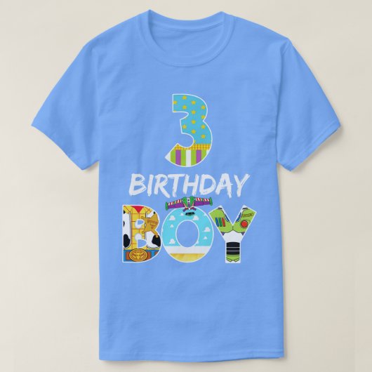 男おもしろい子向けトイ3回目の誕生日ストーリーBday Gift Tシャツ (デザイン正面)
