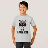 男おもしろい子用Tシャツ忍者CAT Tシャツ (正面フル)