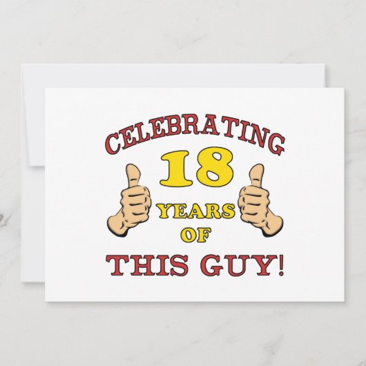 男おもしろい子18誕生日 カード (正面)