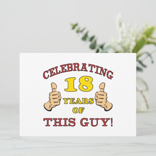 男おもしろい子18誕生日 カード (スタンド正面)