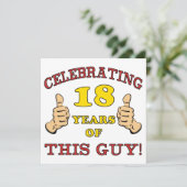 男おもしろい子18誕生日 カード (スタンド正面)