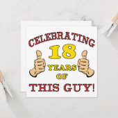 男おもしろい子18誕生日 カード (正面/裏面インサイチュ)