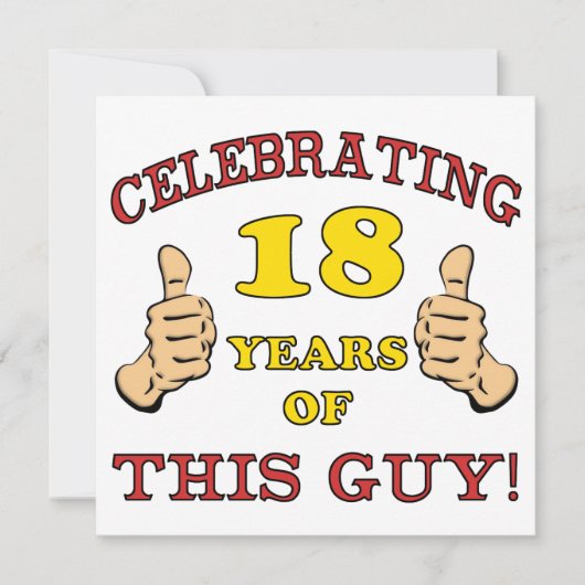 男おもしろい子18誕生日 カード (正面)