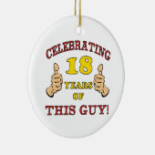 男おもしろい子18誕生日 セラミックオーナメント (右)