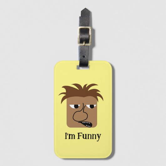 男おもしろい怒顔おもしろい漫画 ラゲッジタグ (正面縦)