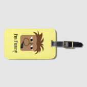 男おもしろい怒顔おもしろい漫画 ラゲッジタグ (正面横)