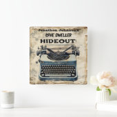 男おもしろい洞窟タイプライター壁時計 スクエア壁時計 (ホーム)