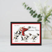 男おもしろい犬トップハットモノクレケーキウォークコピー1906 ポストカード (スタンド正面)